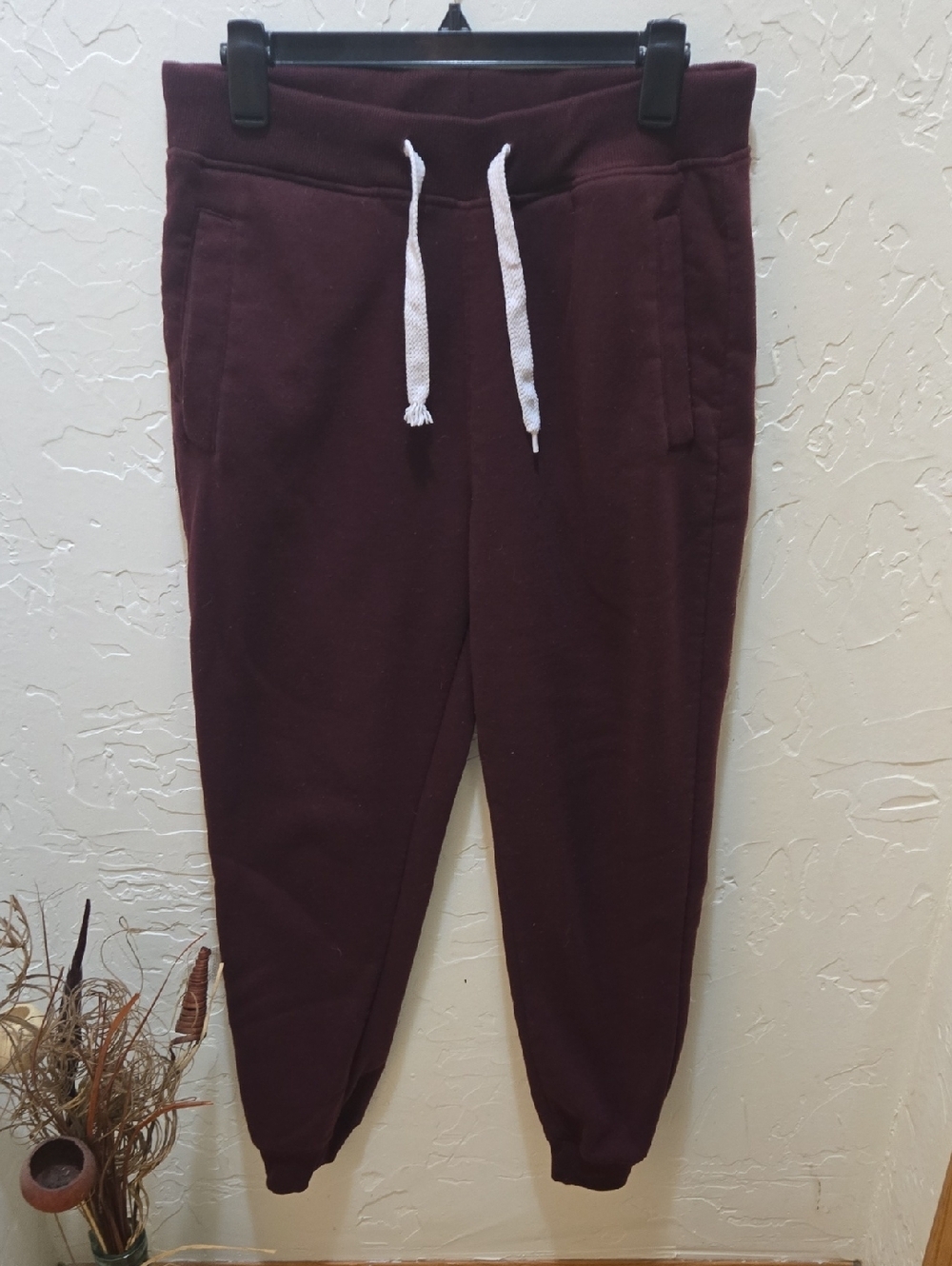 South Pole Burgundy Joggers with White Drawstrings